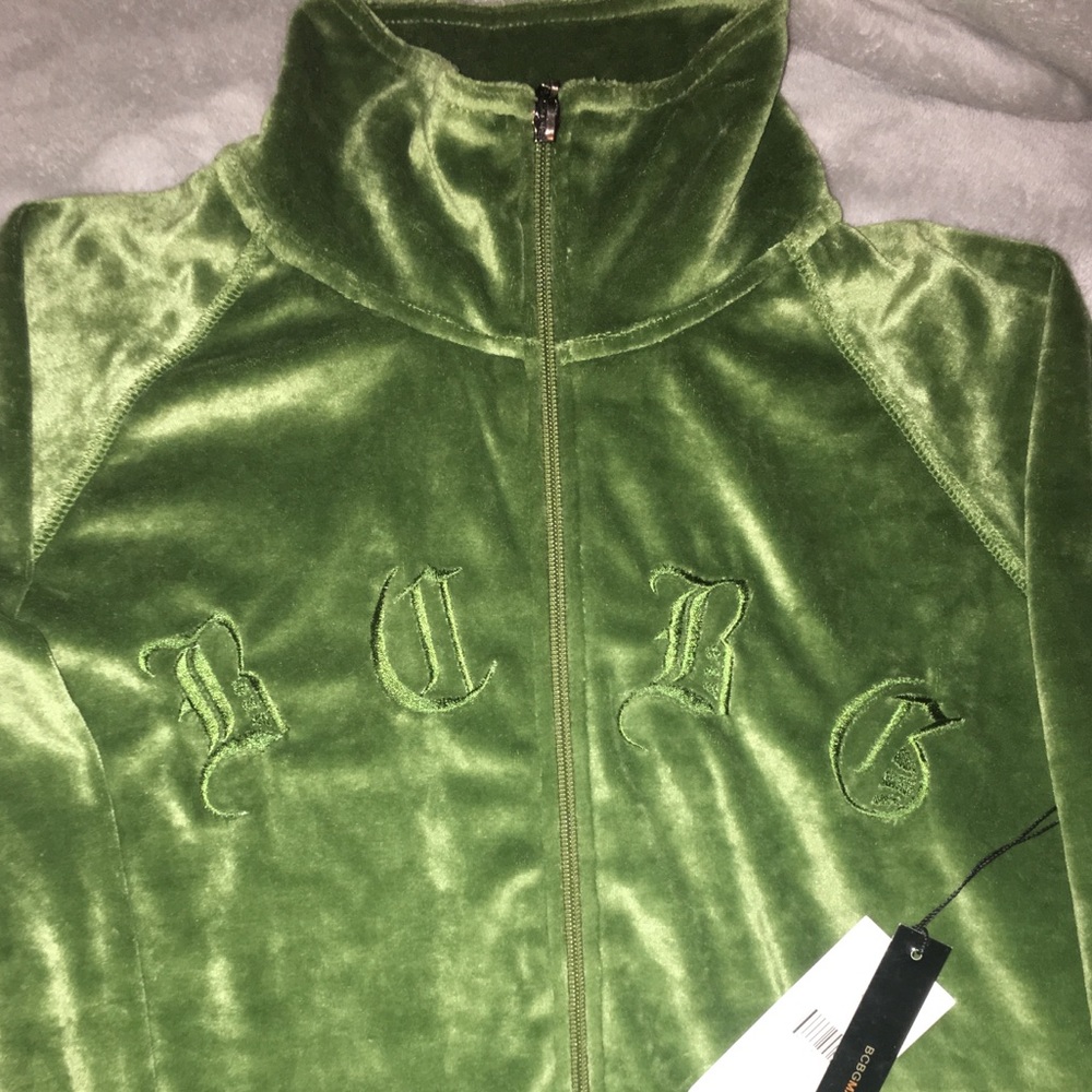 BCBG Green Zip-Up Hoodie size medium